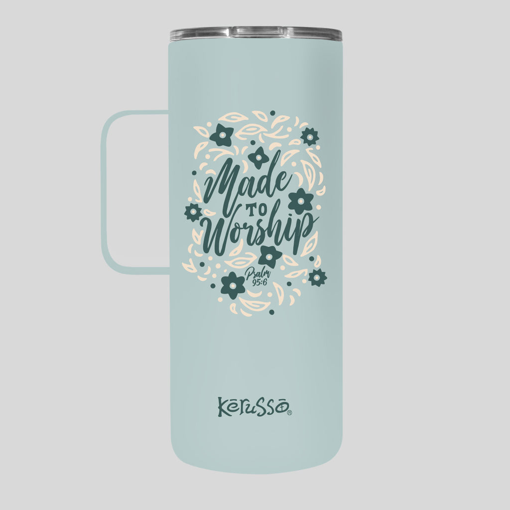 Kerusso 22 oz Stainless Steel Mug With Handle Made To Worship