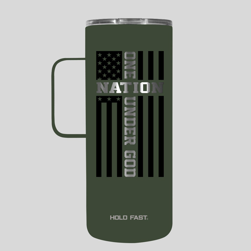 HOLD FAST 22 oz Stainless Steel Mug With Handle One Nation