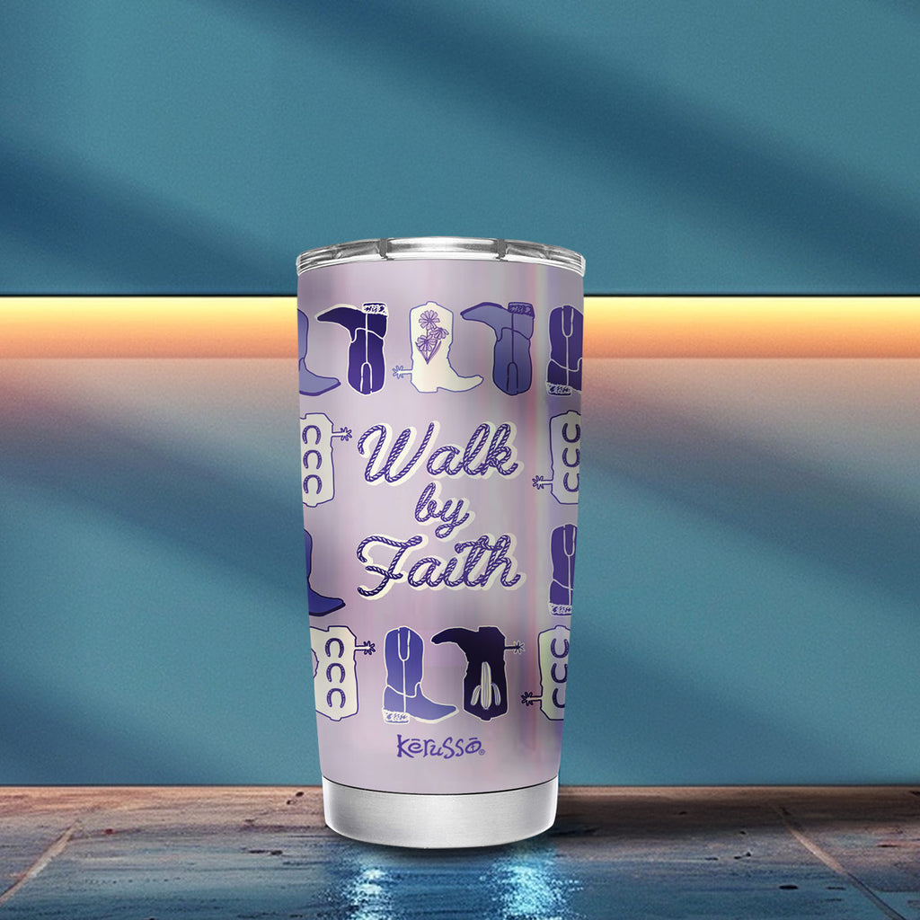 Kerusso 20 oz Stainless Steel Tumbler Walk By Faith