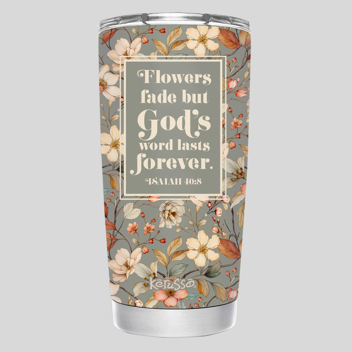 Kerusso 20 oz Stainless Steel Tumbler Flowers Fade