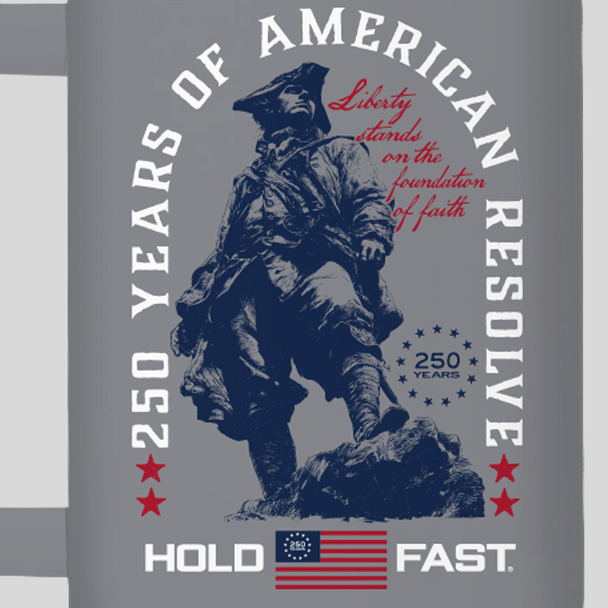 HOLD FAST 40 oz Stainless Steel Mug With Straw Colonial Soldier Secondary image