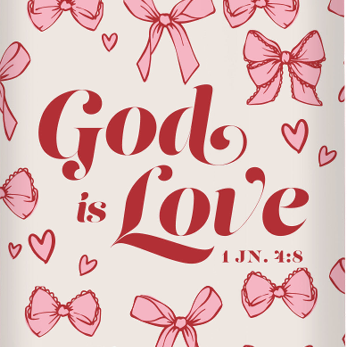 Kerusso 40 oz Stainless Steel Mug With Straw God Is Love Bows Secondary image