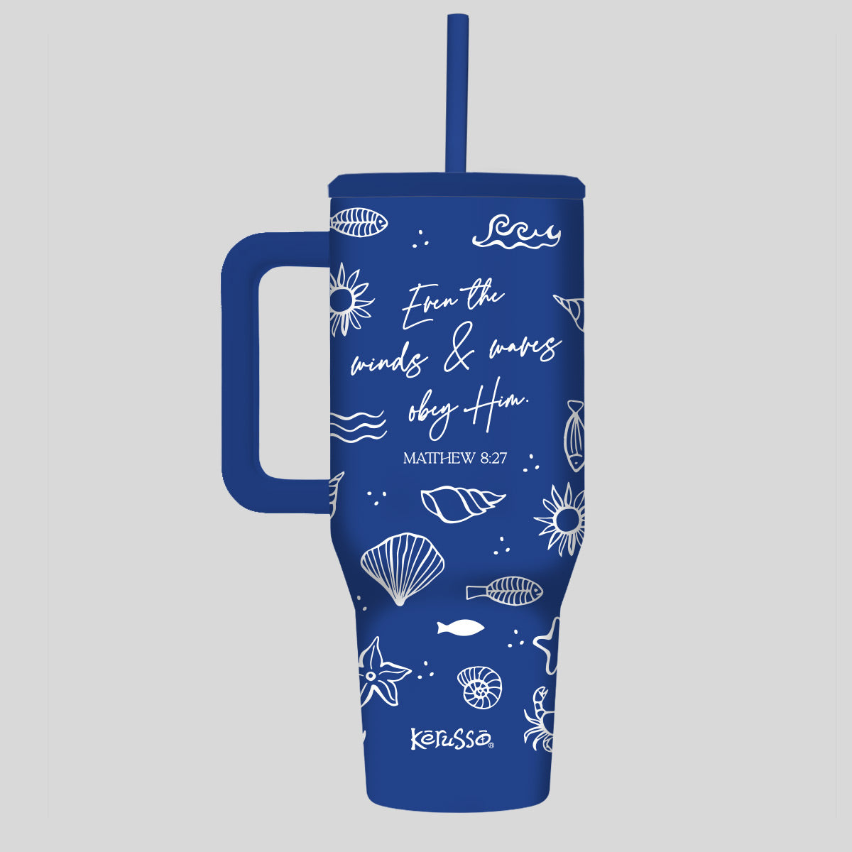 Kerusso 40 oz Stainless Steel Mug With Straw Wind Main image