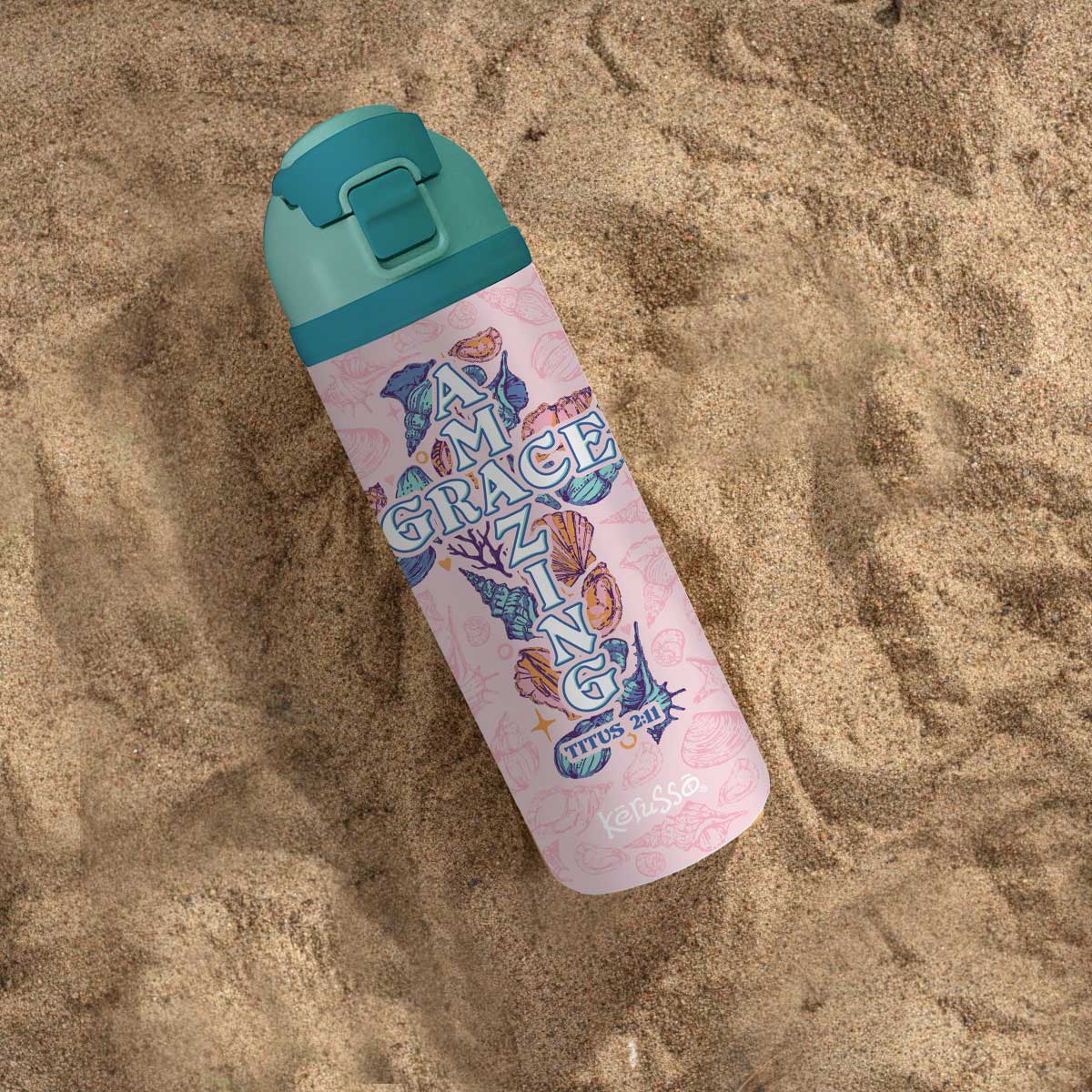 Kerusso 24 oz Flip Top Bottle Amazing Grace Shells