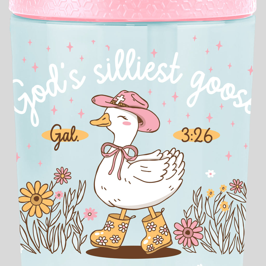 Kerusso 15 oz Silicone Straw Cup Goose & Lamb (2 Pack)