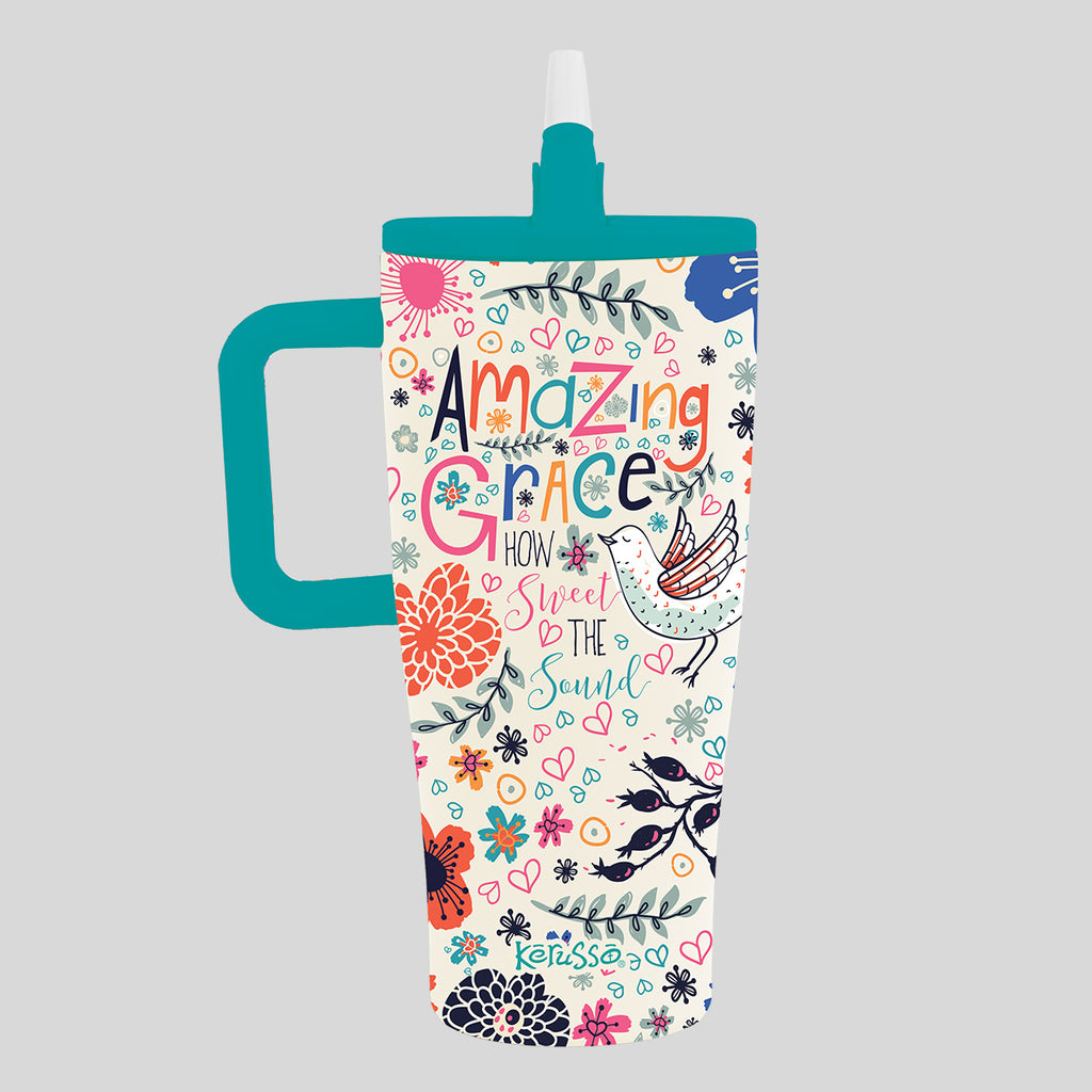 Kerusso 30 oz Stainless Steel Mug With Handle Amazing Grace