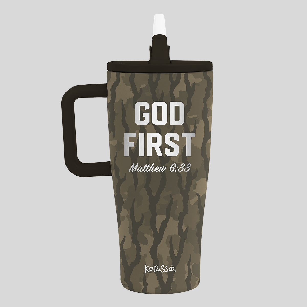 Kerusso 30 oz Stainless Steel Mug With Handle God First