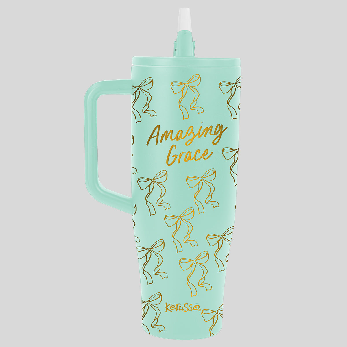 Kerusso 40 oz Stainless Steel Mug With Handle Amazing Grace Bows Main image