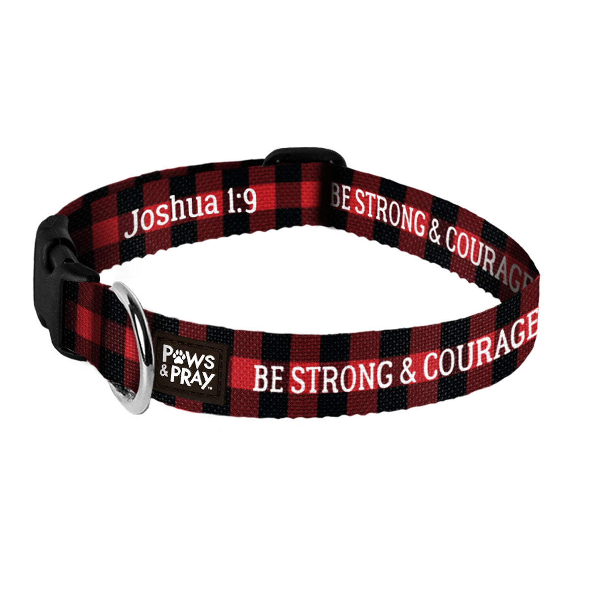 Paws & Pray Be Strong And Courageous Pet Collar Main image