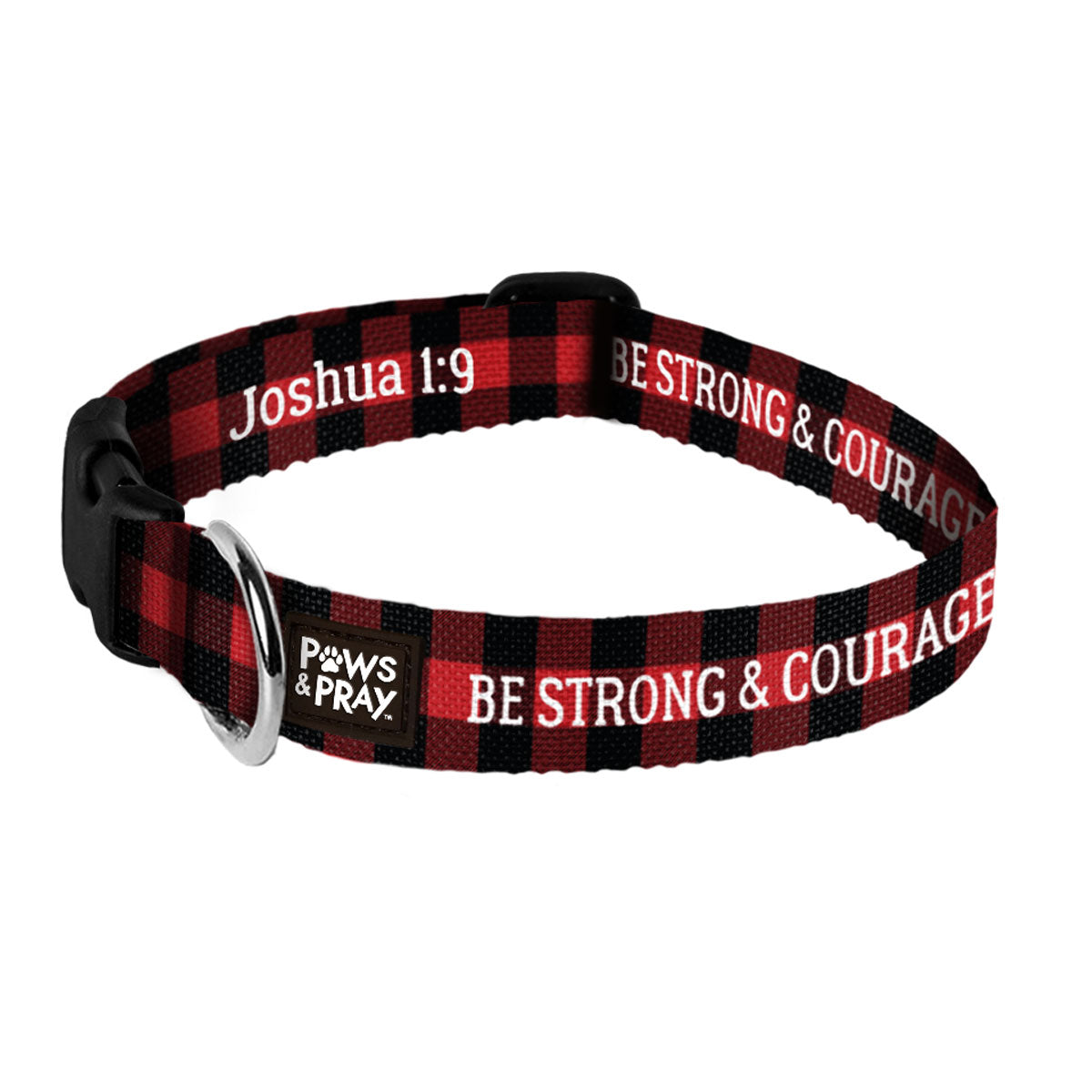Paws & Pray Be Strong And Courageous Pet Collar