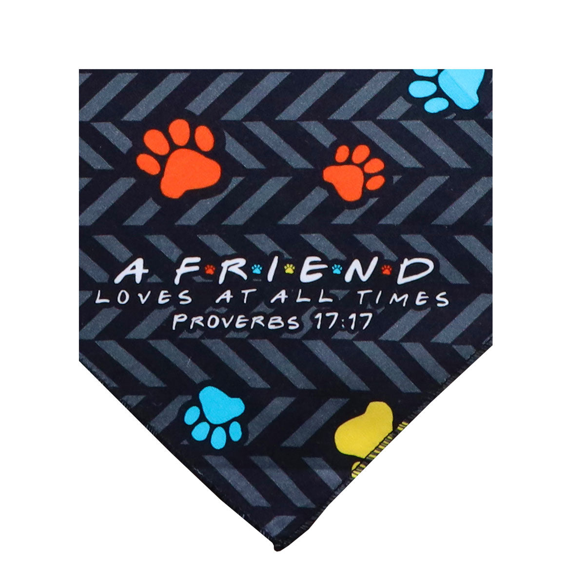 Paws & Pray Friend Proverbs 17:17 Pet Bandana Secondary image