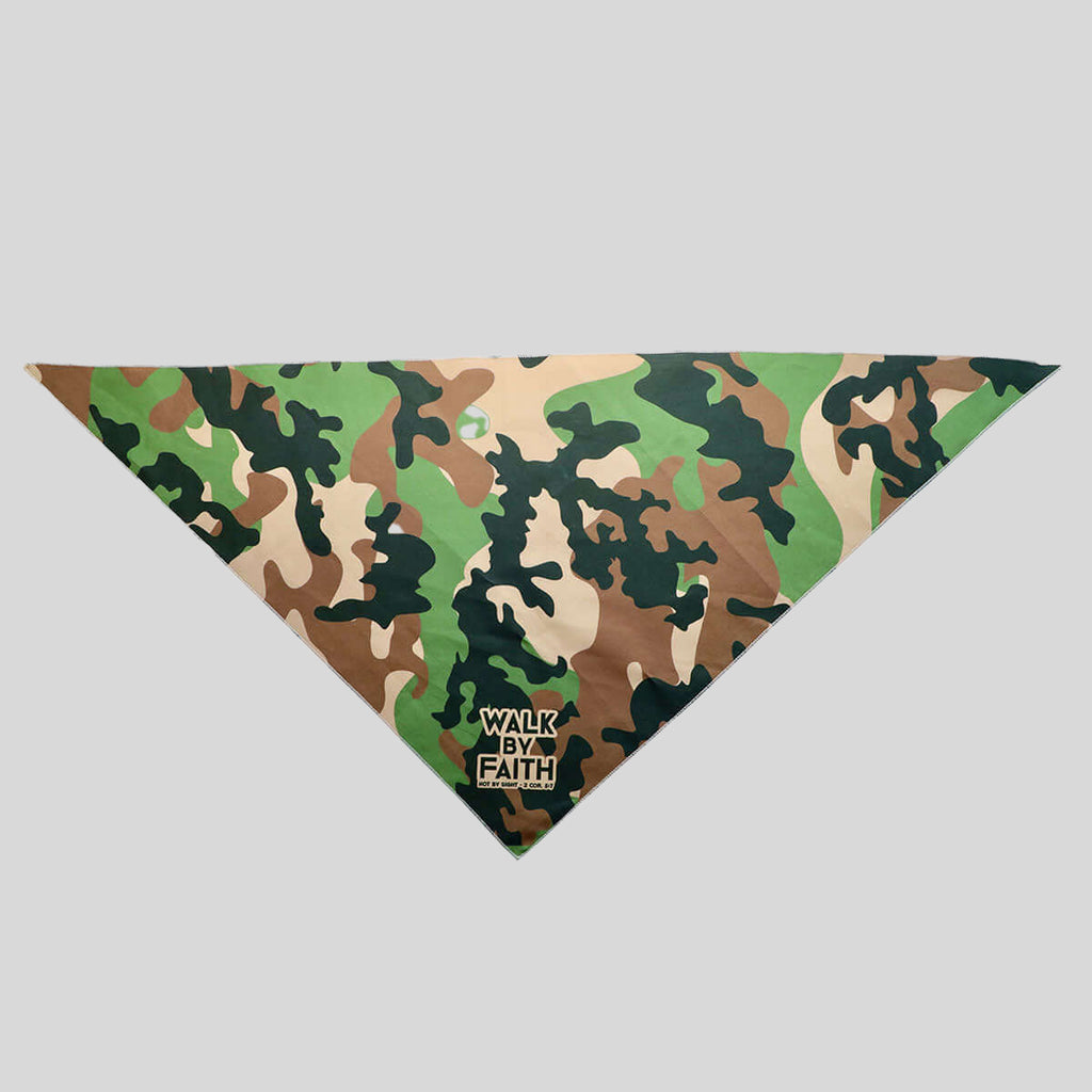 Paws & Pray Walk By Faith Camo Pet Bandana