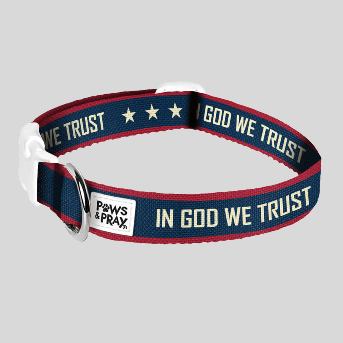 Paws & Pray In God We Trust Pet Collar