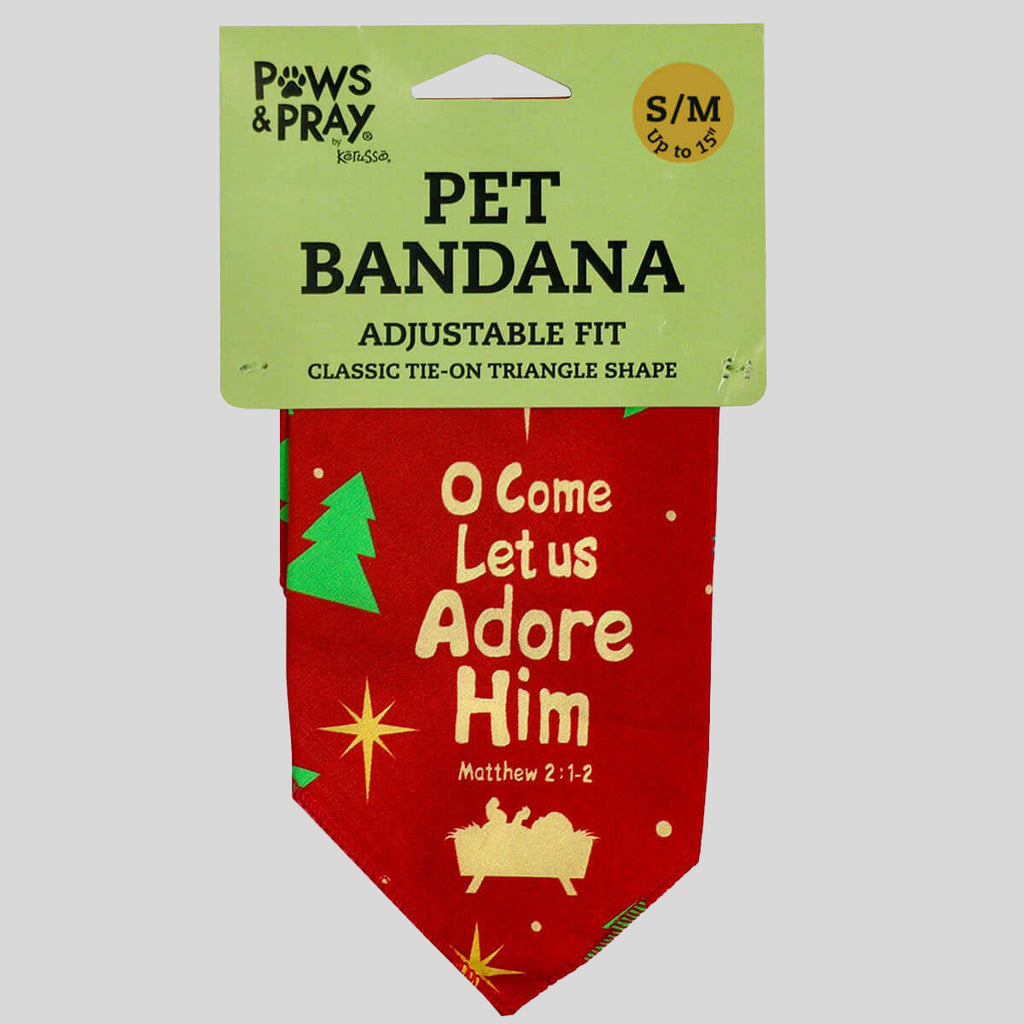 Kerusso Christmas Pet Bandana Adore Him
