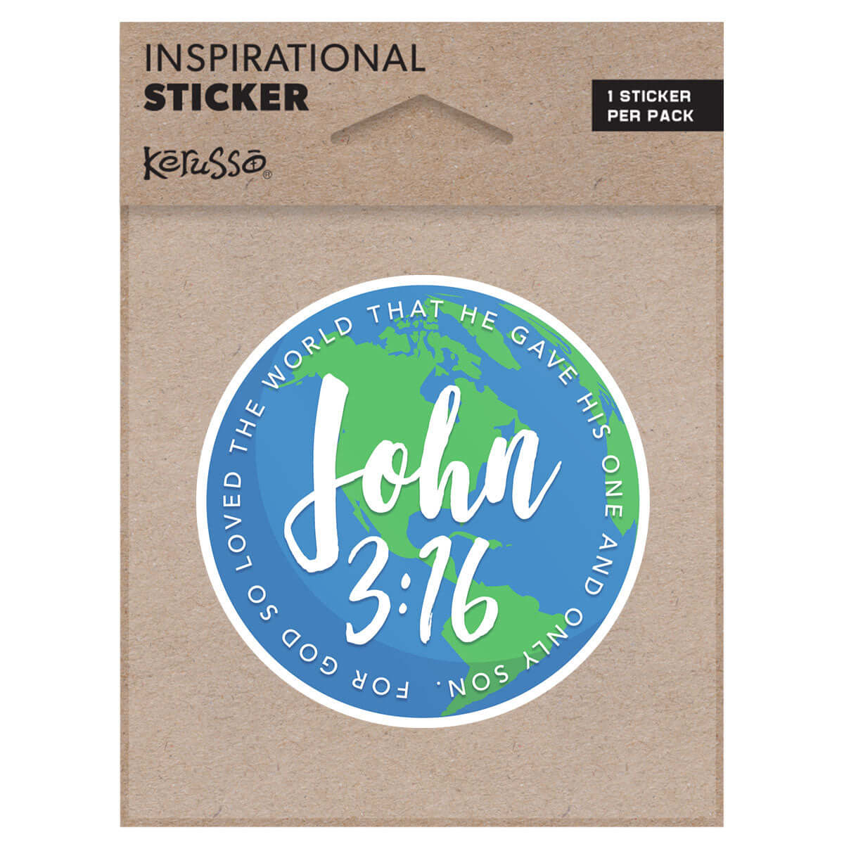 Kerusso John 3:16 World Sticker