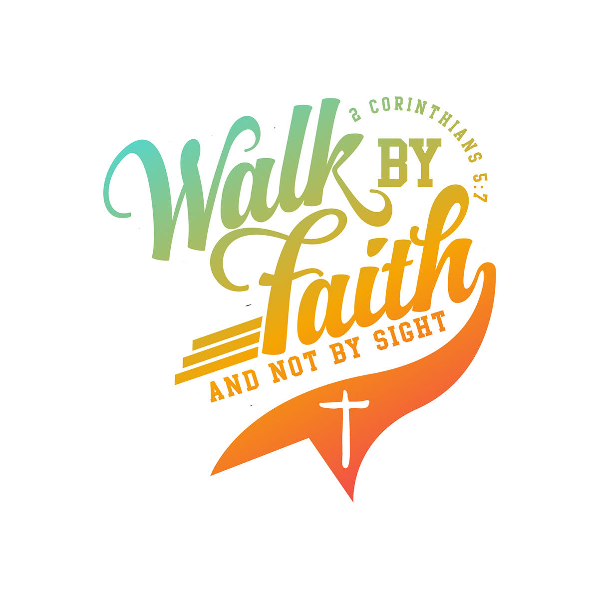 Kerusso Walk by Faith Script Sticker