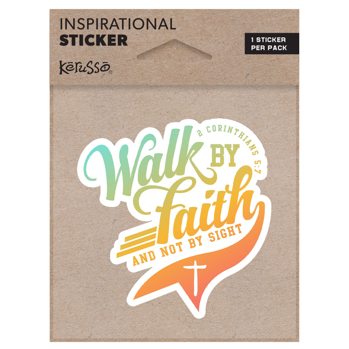 Kerusso Walk by Faith Script Sticker