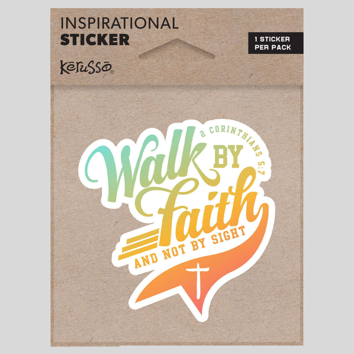 Kerusso Walk by Faith Script Sticker