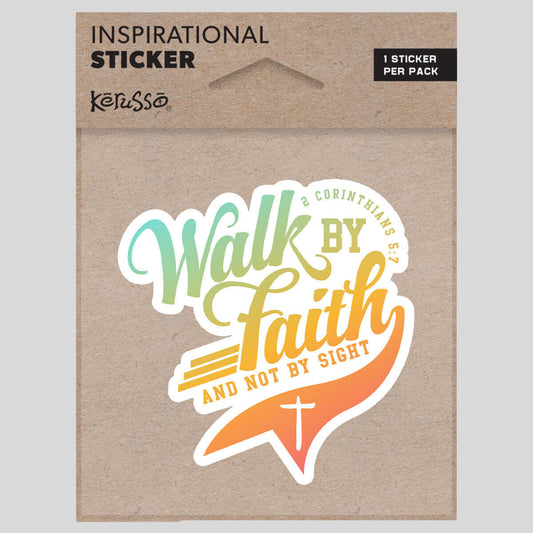 Kerusso Walk by Faith Script Sticker