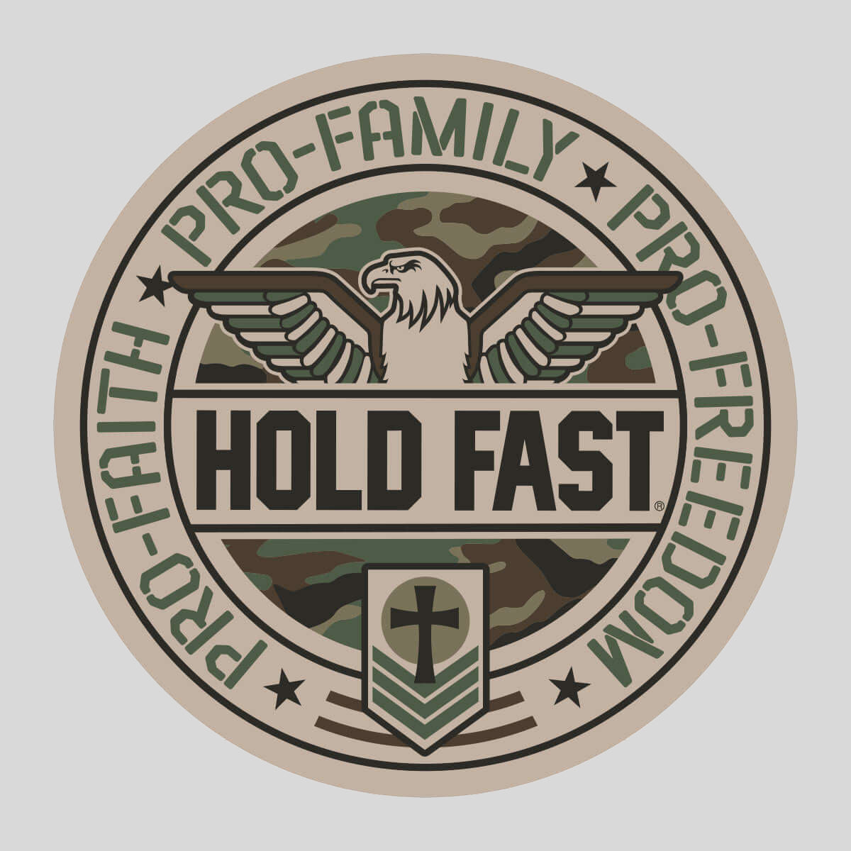 HOLD FAST Sticker Pro Faith Family Freedom