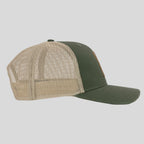 Kerusso Mens Cap Leather Cross Olive