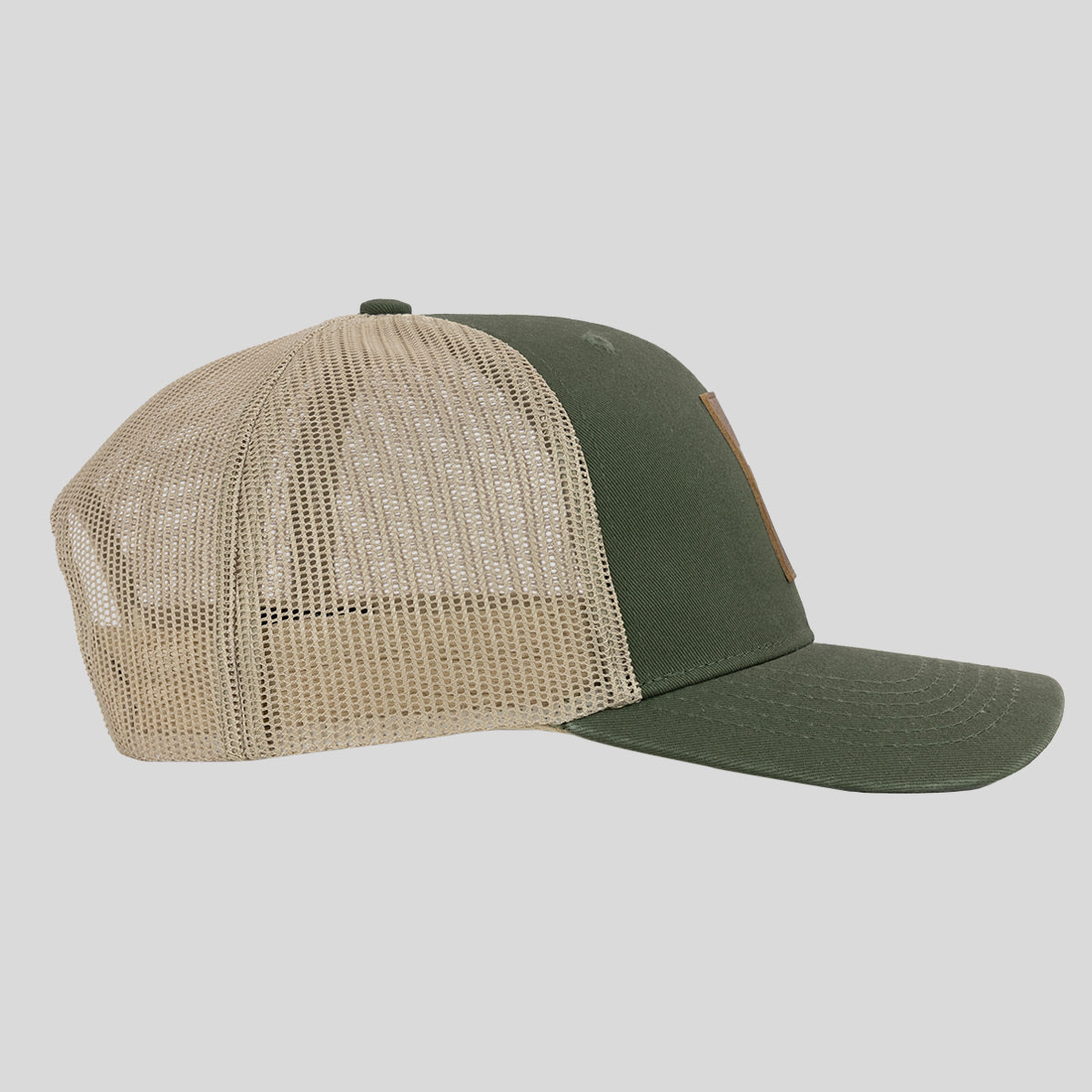 Kerusso Mens Cap Leather Cross Olive