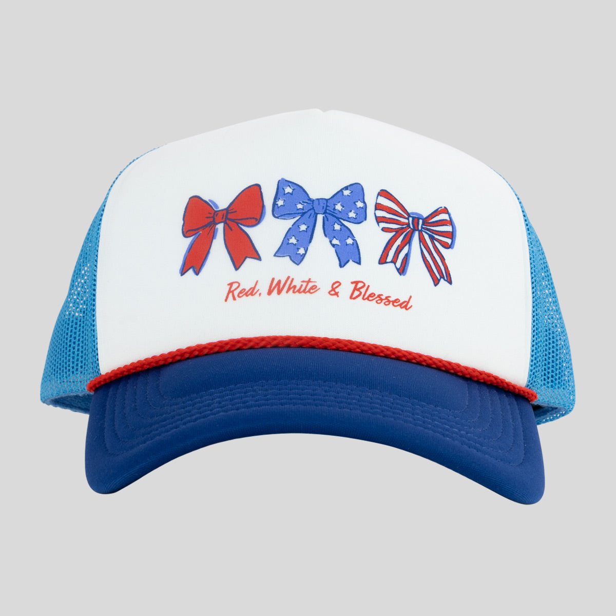 Kerusso Womens Cap Red White & Blessed Bows Secondary image