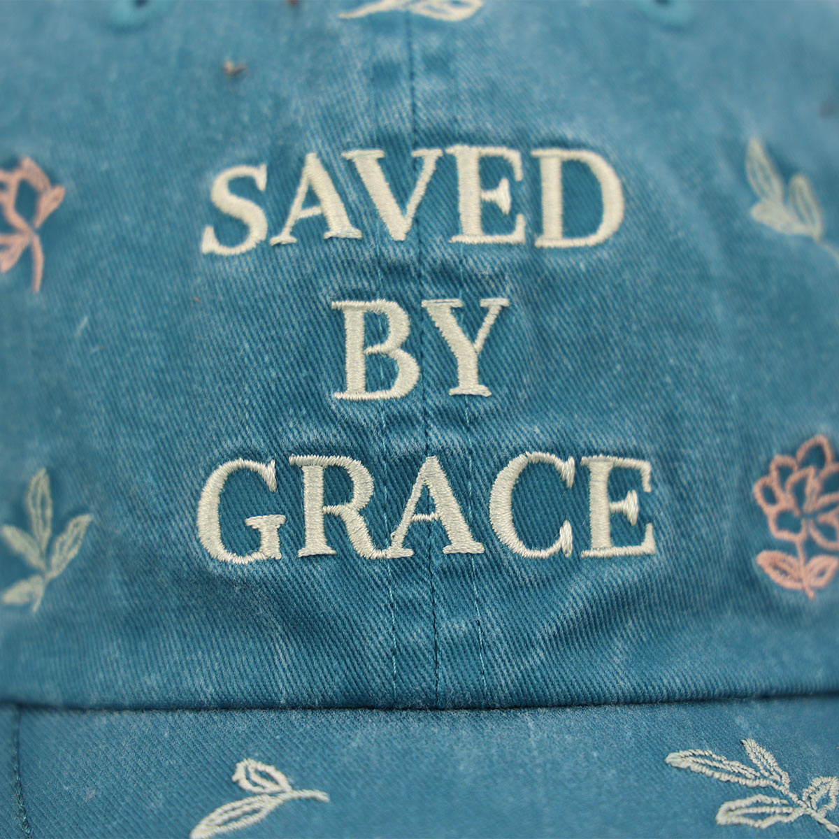 Kerusso Womens Cap Saved By Grace Flowers