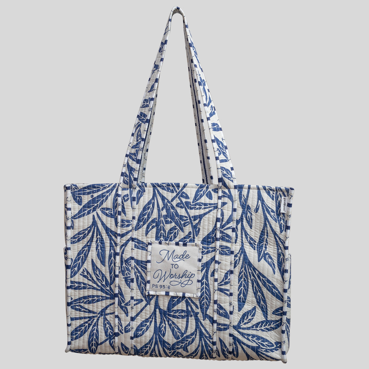 grace & truth Womens Tote Bag Midnight Leaves