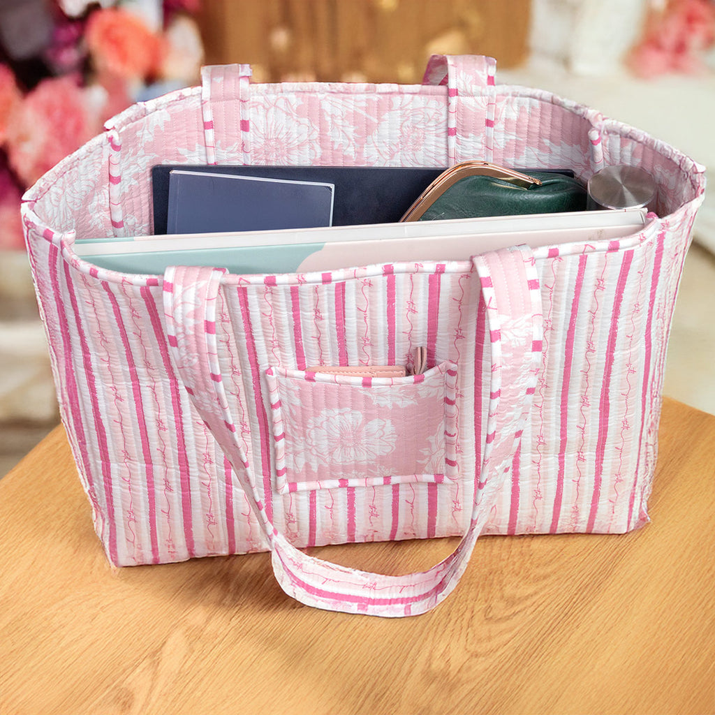 grace & truth Womens Tote Bag Blush Bloom