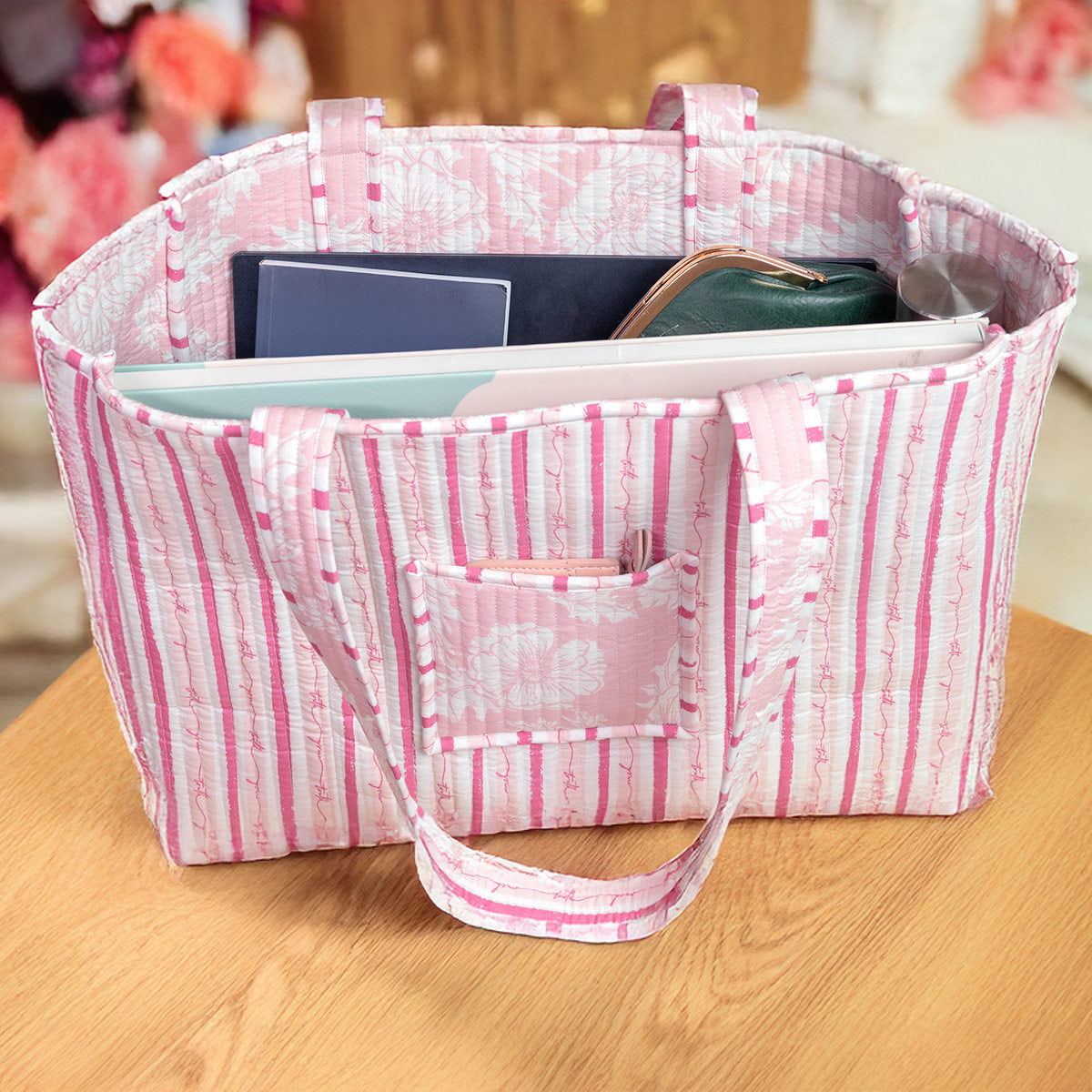 grace & truth Womens Tote Bag Blush Bloom