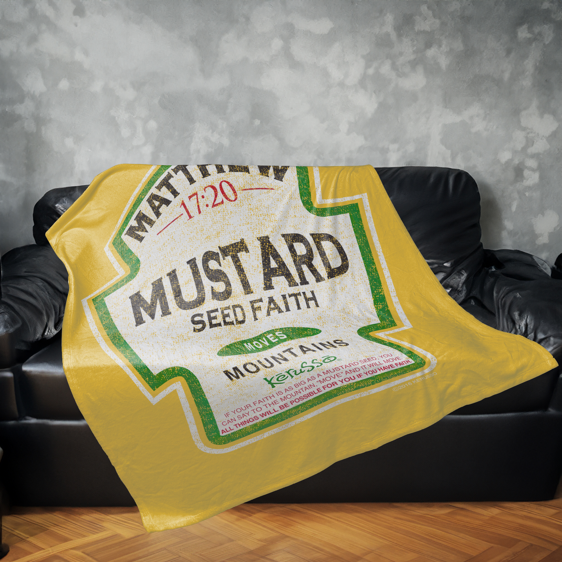 Kerusso Mustard Plush Fleece Blanket