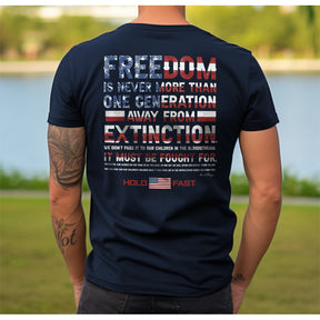 HOLD FAST Mens T-Shirt Ronald Reagan One Generation Quote