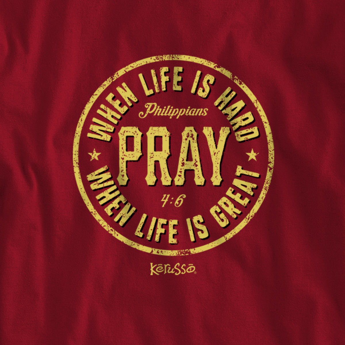 Kerusso Mens Long Sleeve T-Shirt Pray & Pray