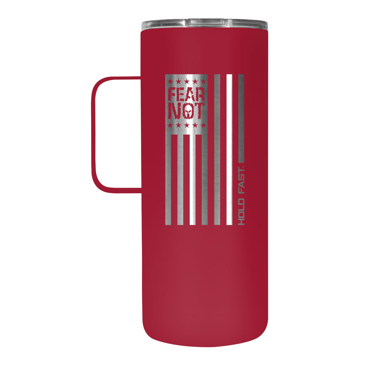 HOLD FAST 22 oz Stainless Steel Tumbler With Handle Fear Not Flag