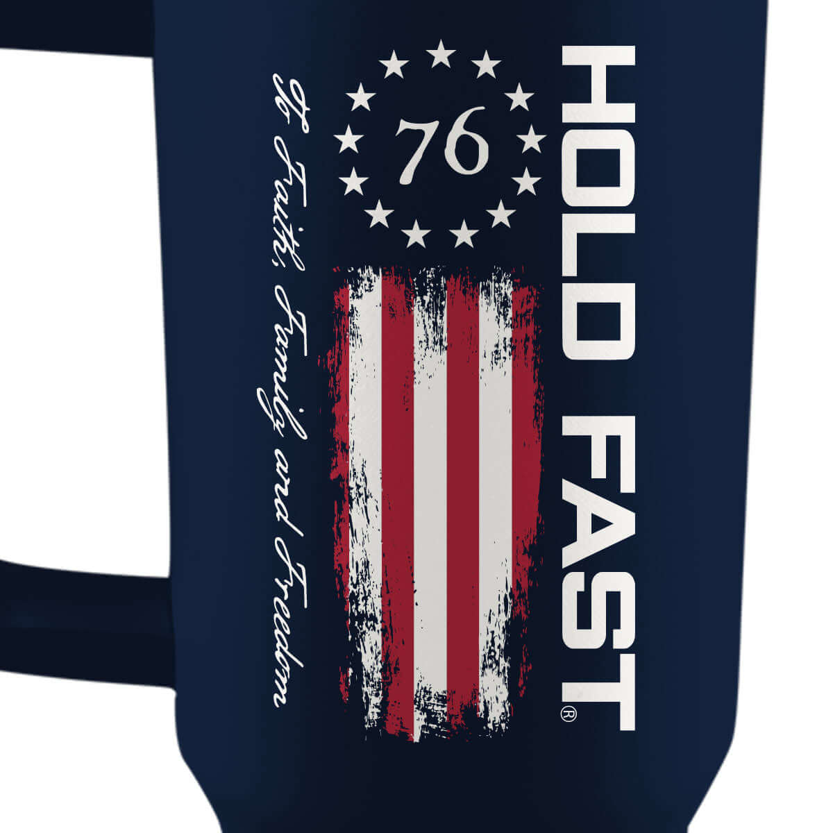 HOLD FAST 40 oz Stainless Steel Mug With Straw 76 Flag