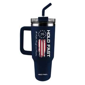 HOLD FAST 40 oz Stainless Steel Mug With Straw 76 Flag